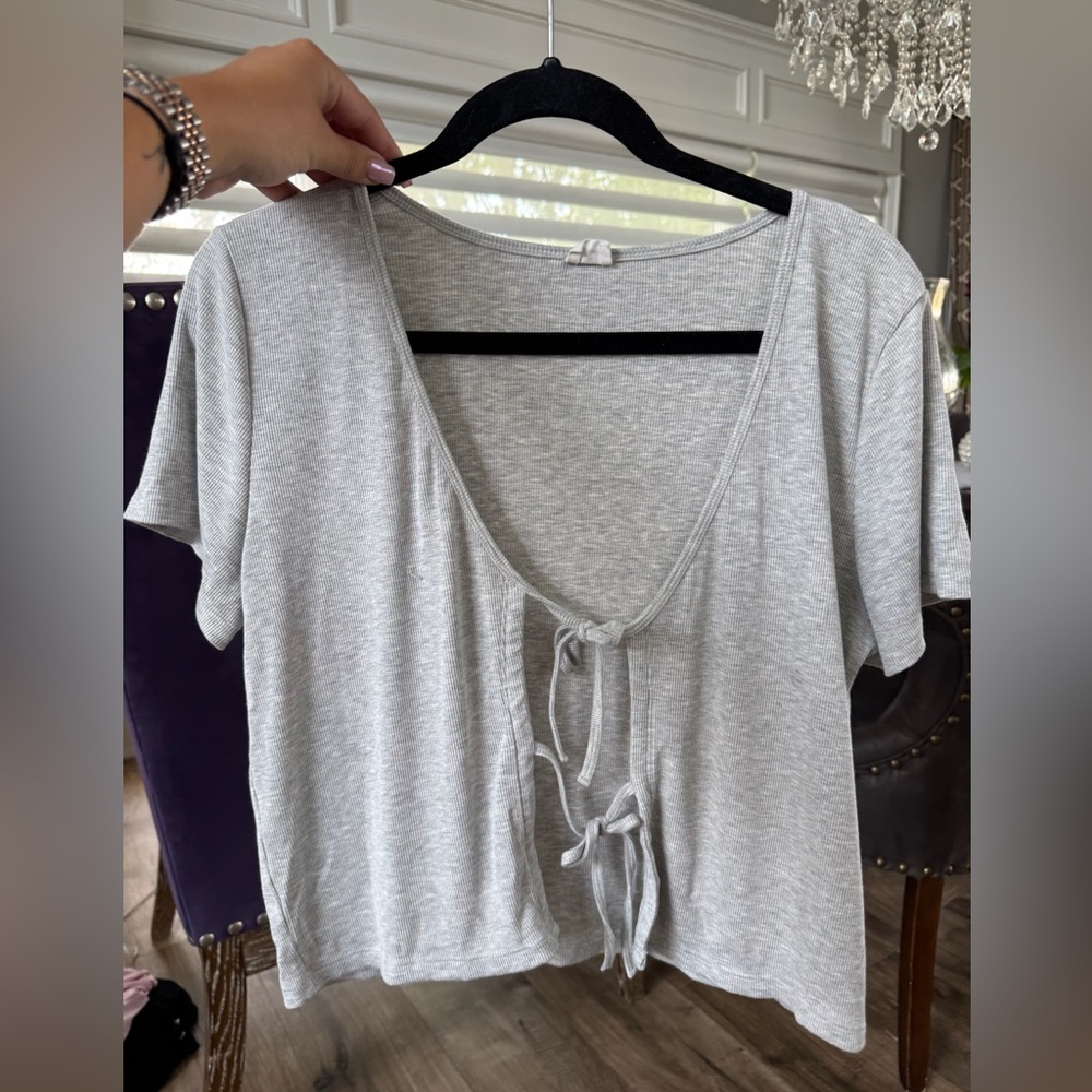 Wilfred Free Grey Open Tied Shirt